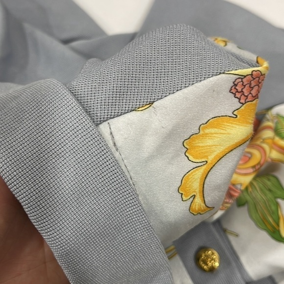 Jacqueline De Michel Shirt Knit Cardigan Set Silk Floral Vintage Small - Picture 14 of 15